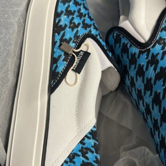 Vetements Baboush Slip On Sneakers Blue houndstooth canvas - Picture 7 of 9